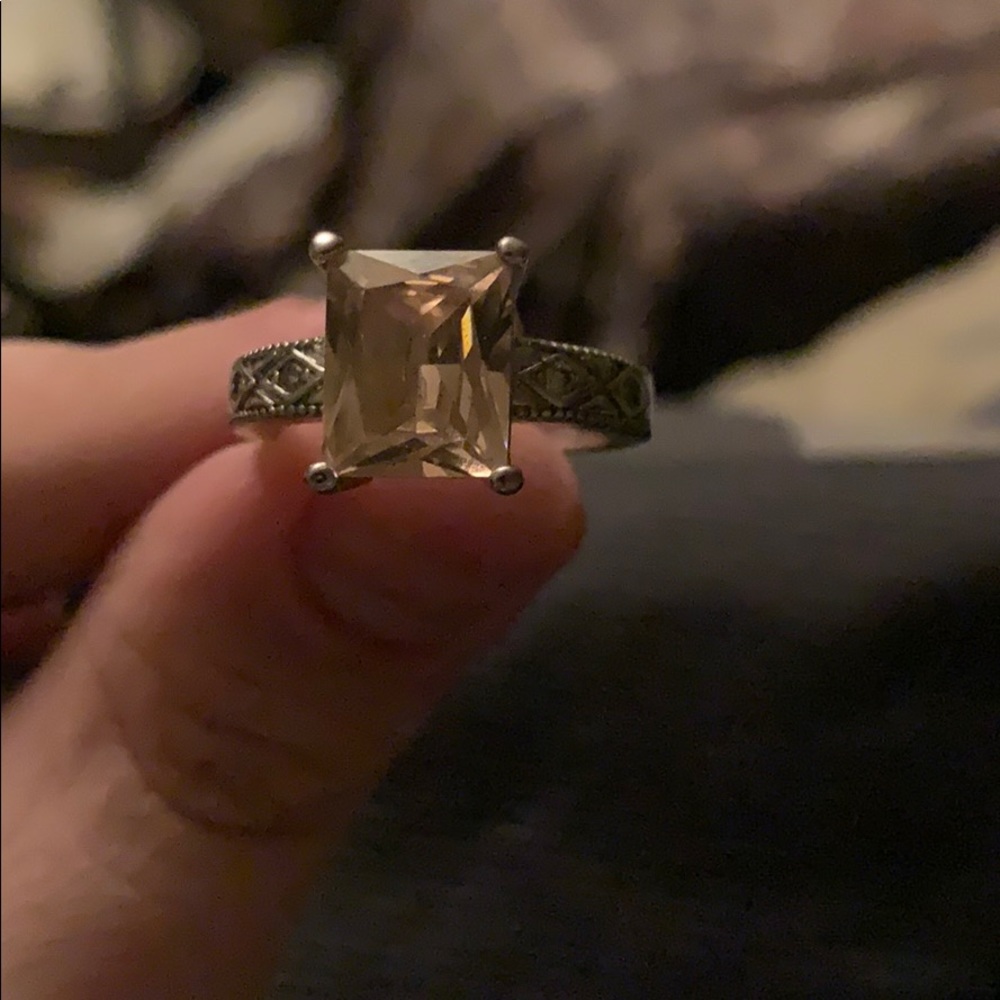 Pink topaz sterling silver ring